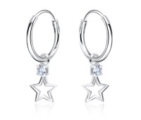 CZ Silver Hoop Earring HO-1661